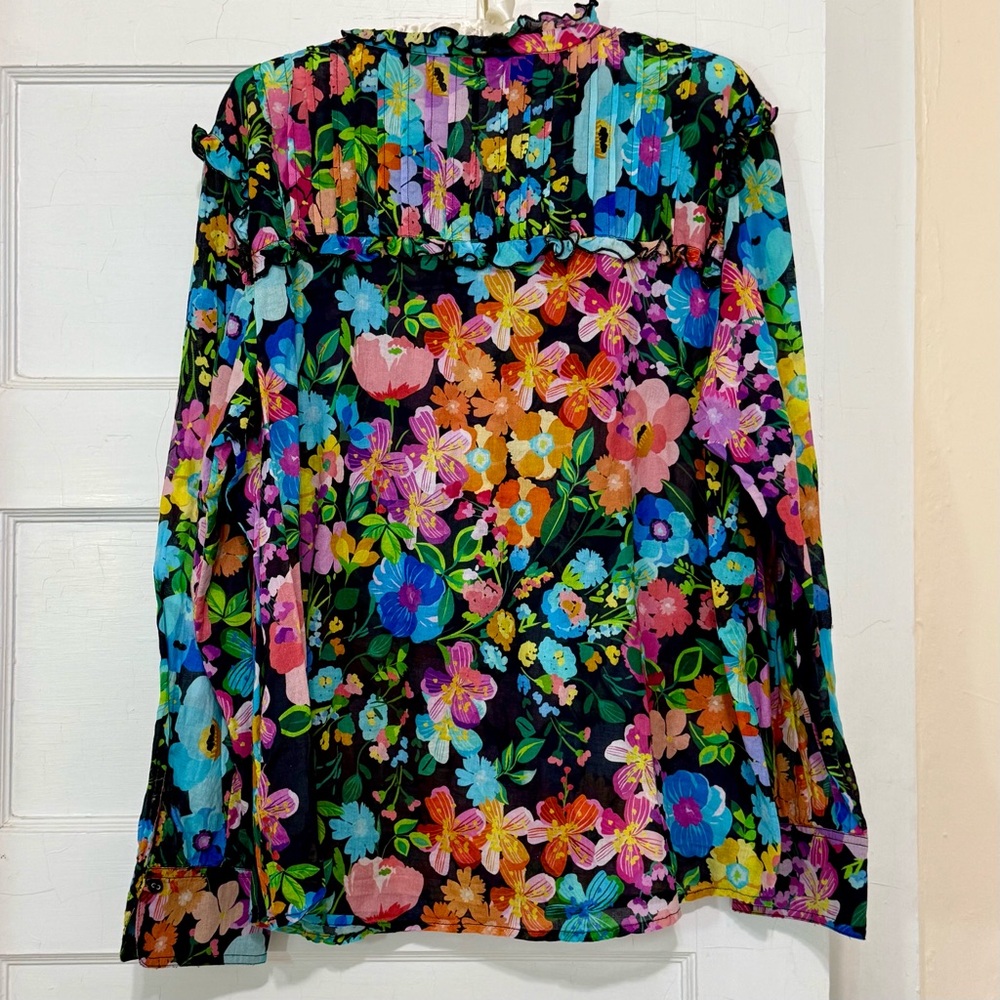 Johnny Was Wild Bloom Ruffle Yoke Blouse XXL - Picture 10 of 15